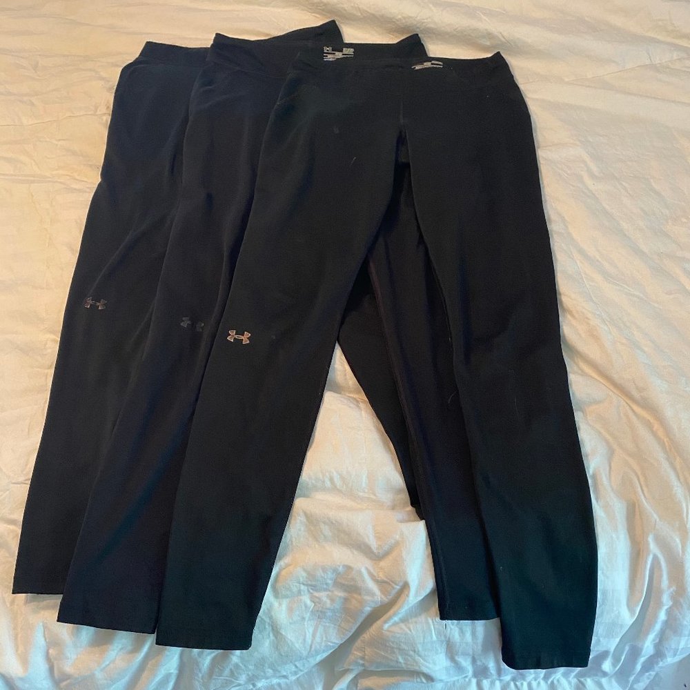 Bundle, 3 Pairs Under Armour Black Leggings